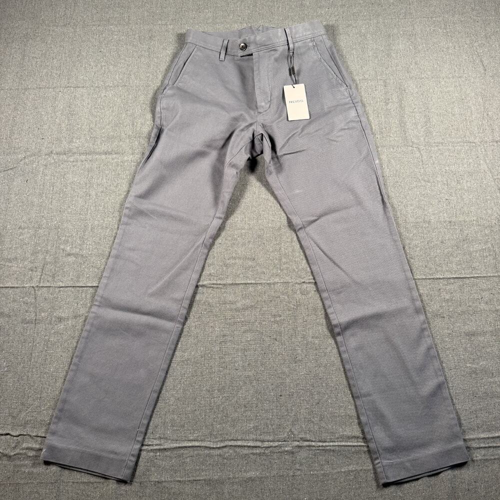 REISS Dobby-Piqué Chino Trousers in Airforce Blue NEW NWT 28 28x30 Dress Pants